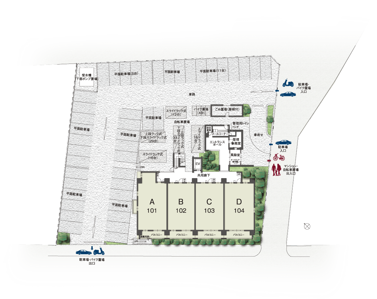 敷地配置図イメージイラスト